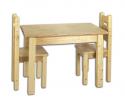  Natural Straight Table and Chair Set 