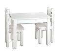  White Straight Table and Chair Set 